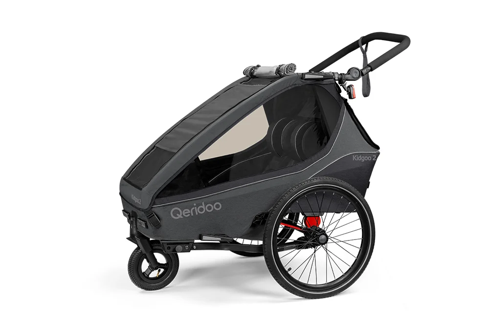 Qeridoo Kidgoo2 Kinderfahrradanhänger - Steel Grey